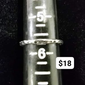 Silver Hammer Finish Simple Band